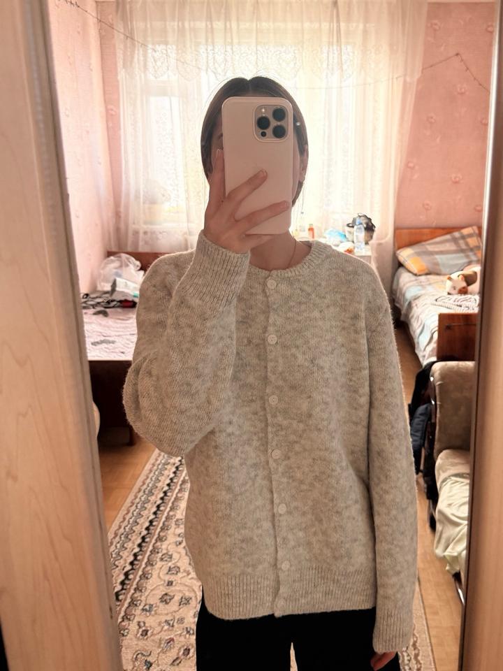 Серый кардиган
