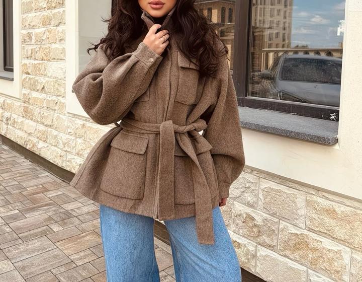Пальто с поясом