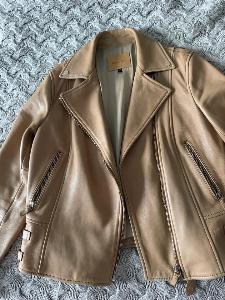 Кожаная куртка косуха Massimo Dutti