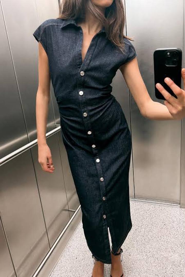 Джинсовое платье миди Zara