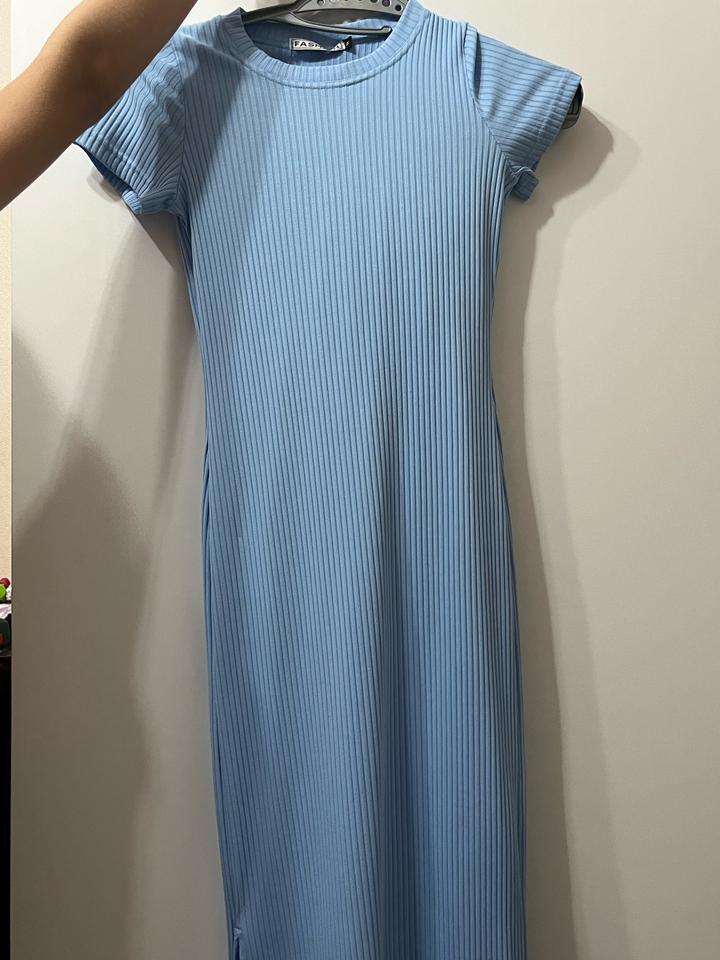 Fashion Платье миди в рубчик