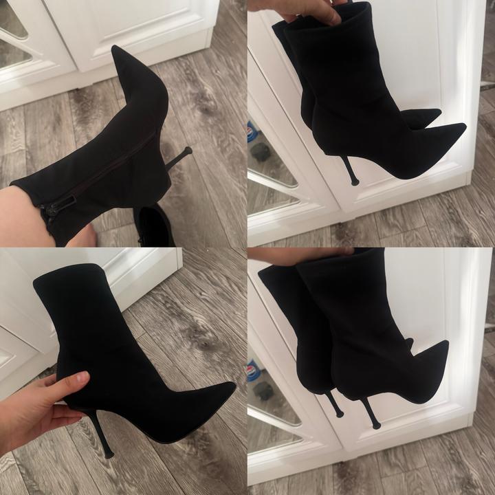 Zara Черные ботильоны-чулки на шпильке