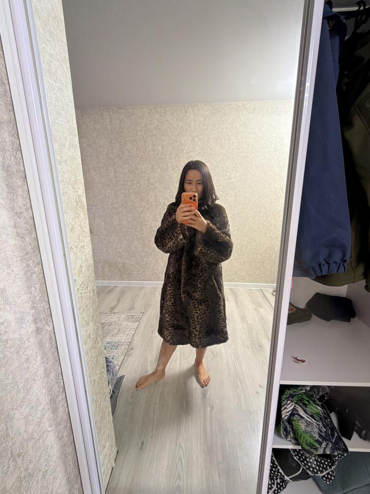 D&G Шуба с леопардовым принтом