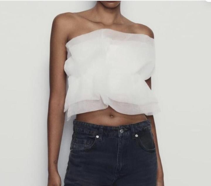 ZARA топ с элементами из сетки