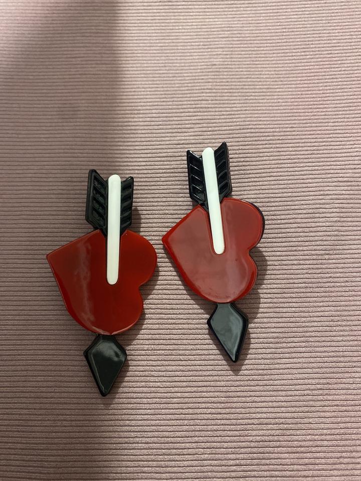 Серьги сердце со стрелой