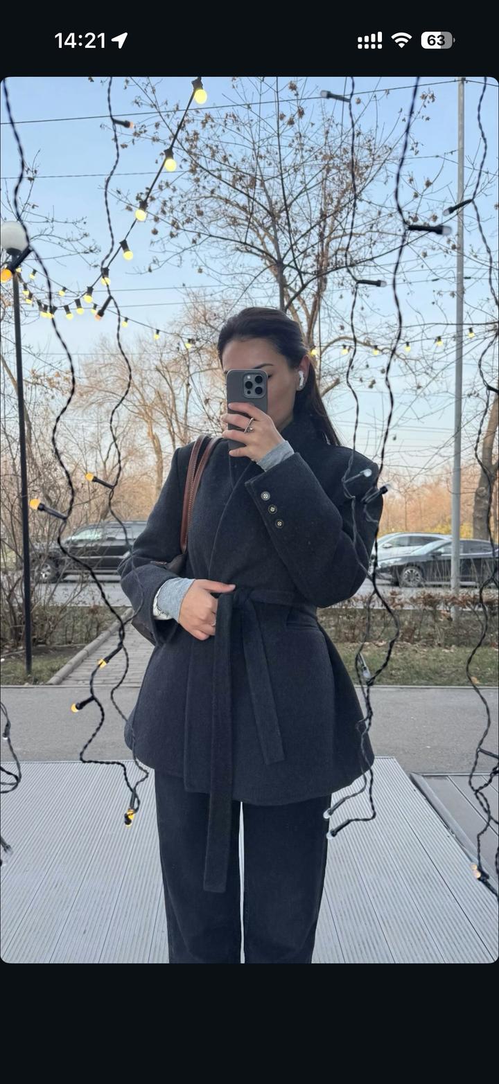 Пальто короткое с поясом