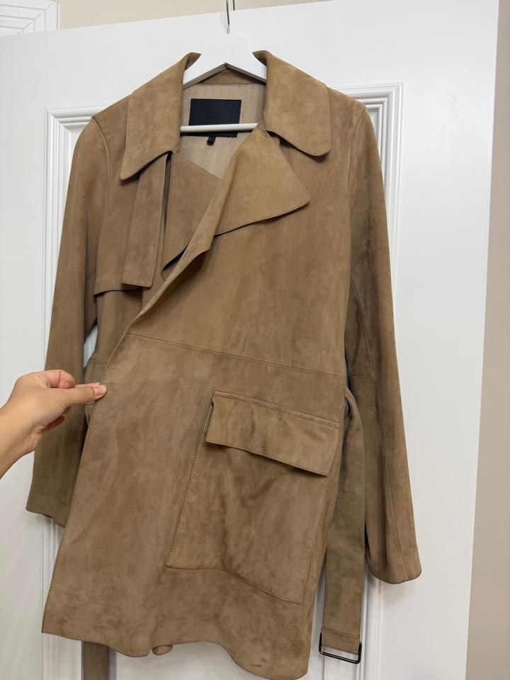 Замшевый тренч Massimo Dutti