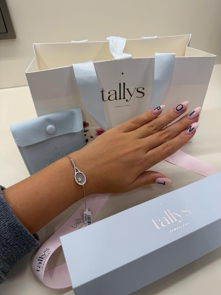 tallys Браслет с подвеской в форме теннисной ракетки, НОВАЯ С БИРКОЙ