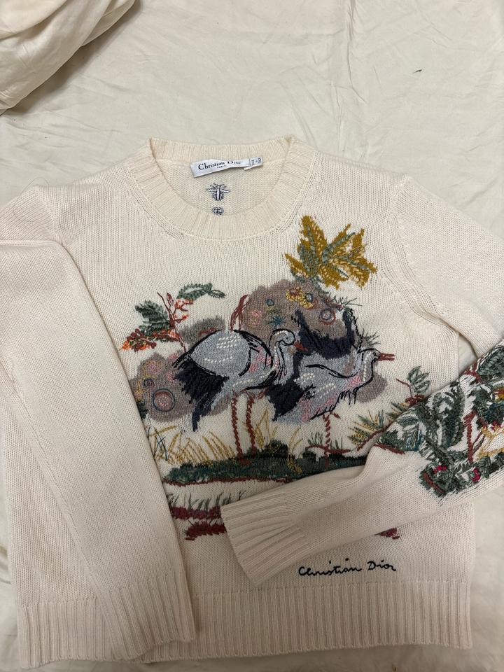 Christian Dior джемпер с вышивкой