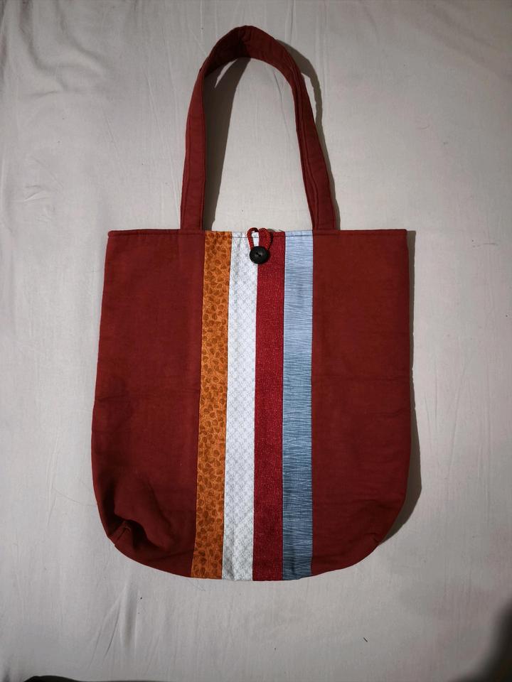 Handmade (ручная работа) Сумка шопер в красном цвете с аппликацией