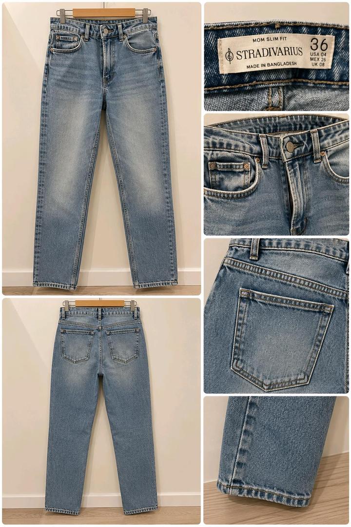 Джинсы mom slim fit Stradivarius