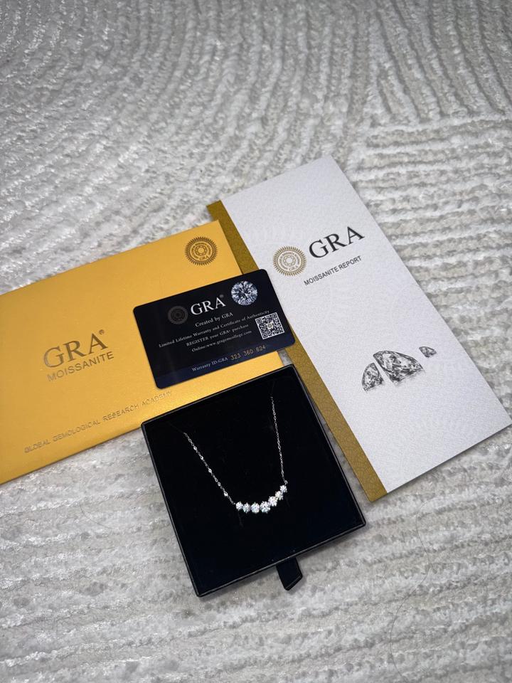 GRA Moissanite Report Подвеска Cascade Solitare
