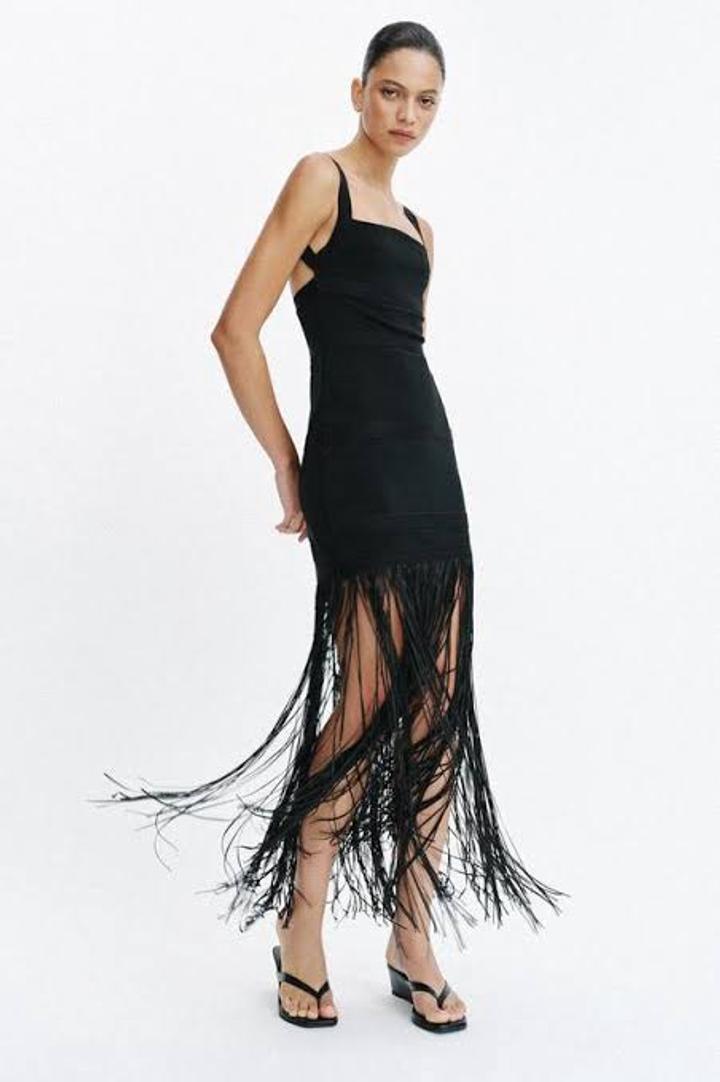 Zara Платье с бахромой