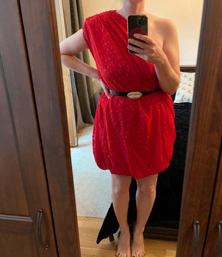 Красное платье на одно плечо Stella McCartney x H&M новое