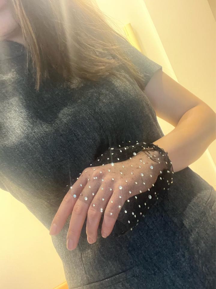 Handmade (ручная работа) Манжеты из сетки со стразами