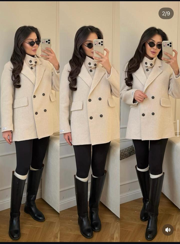 Zara Двубортное полупальто