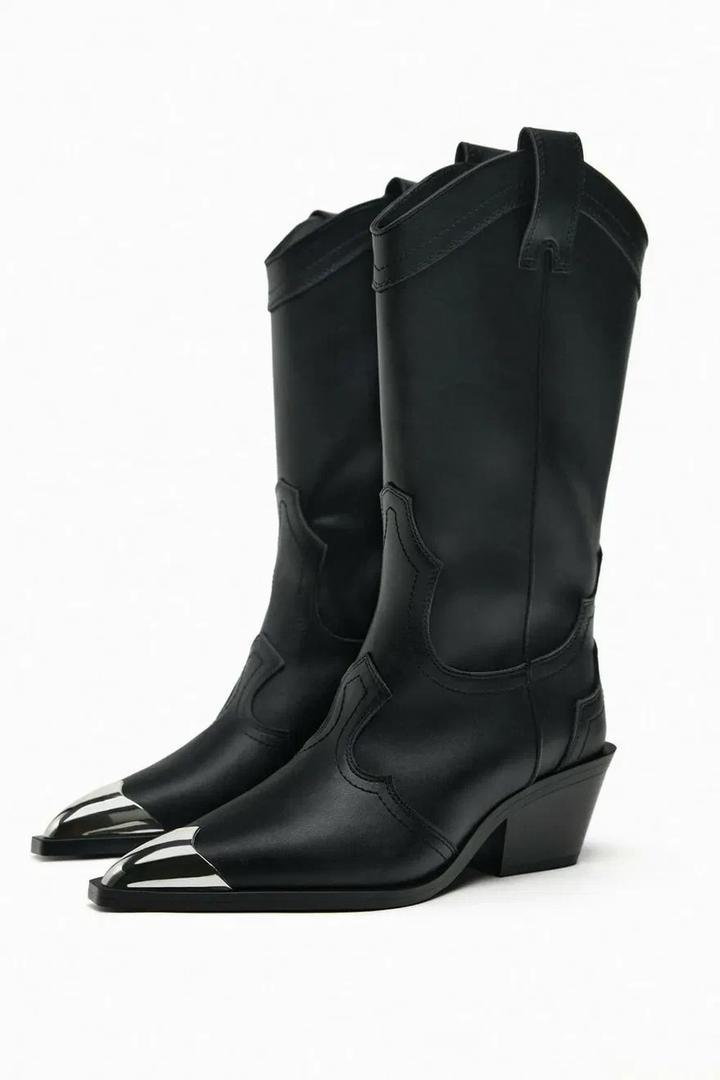 Zara Сапоги-казаки с металлическим мысом