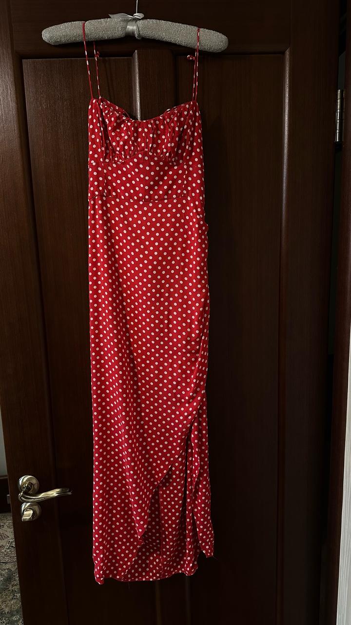 Платье миди в горошек Zara