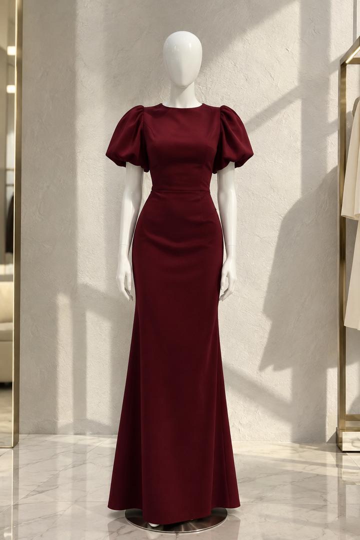 Dressup Вечернее платье макси бордового цвета