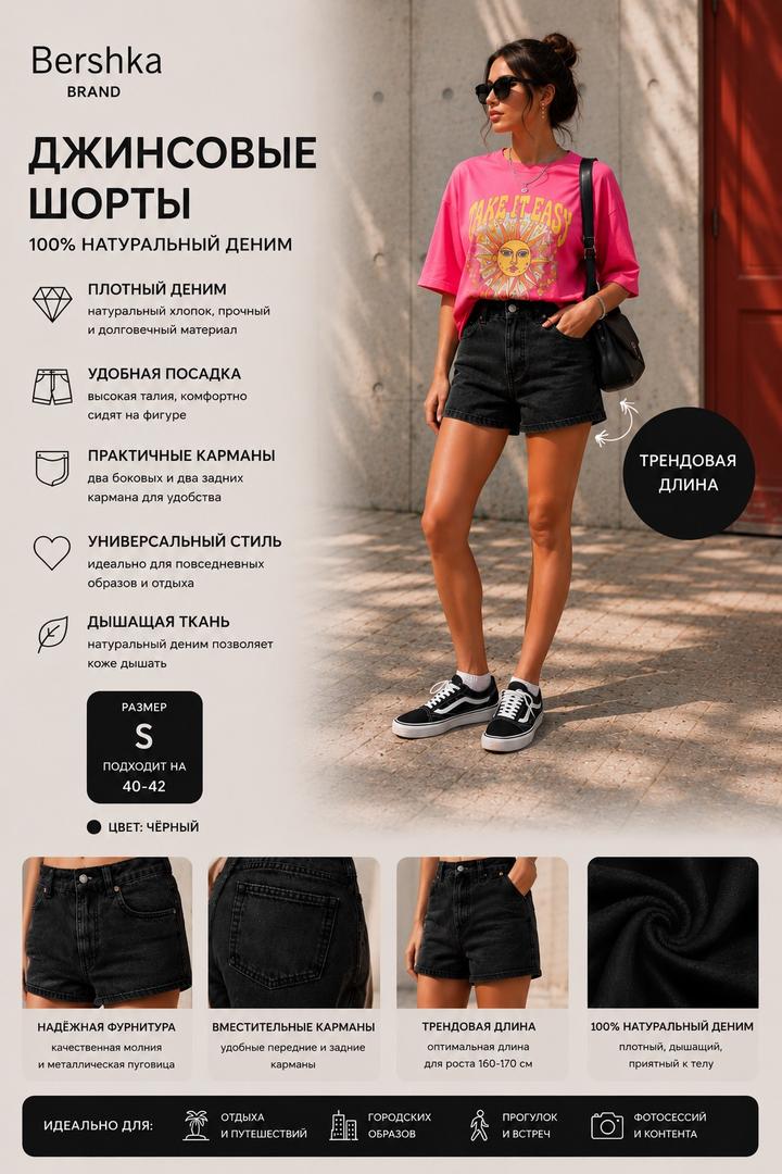 Джинсовые шорты Bershka