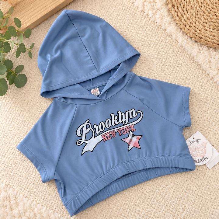Sweet butterfly Укороченное худи с капюшоном для девочки