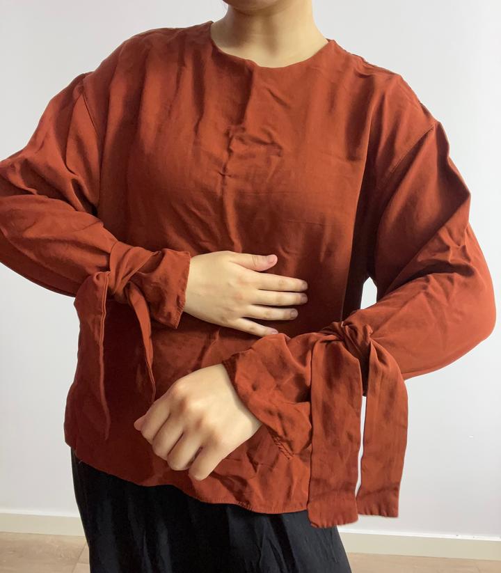 Zara Блуза с завязками на рукавах