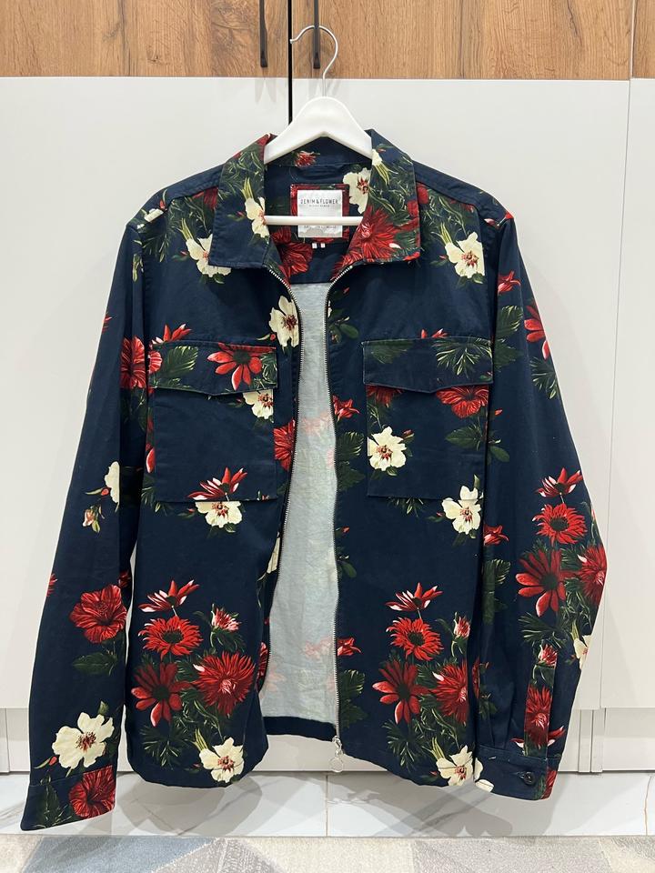 Куртка DENIM & FLOWER с цветочным принтом