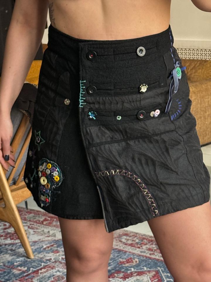 Desigual Мини-юбка с декором из пуговиц