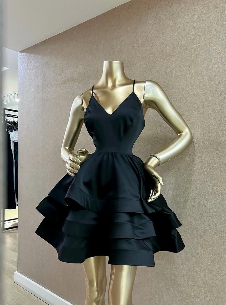 PRIMA LA SPOSA Черное вечернее платье с ярусной юбкой