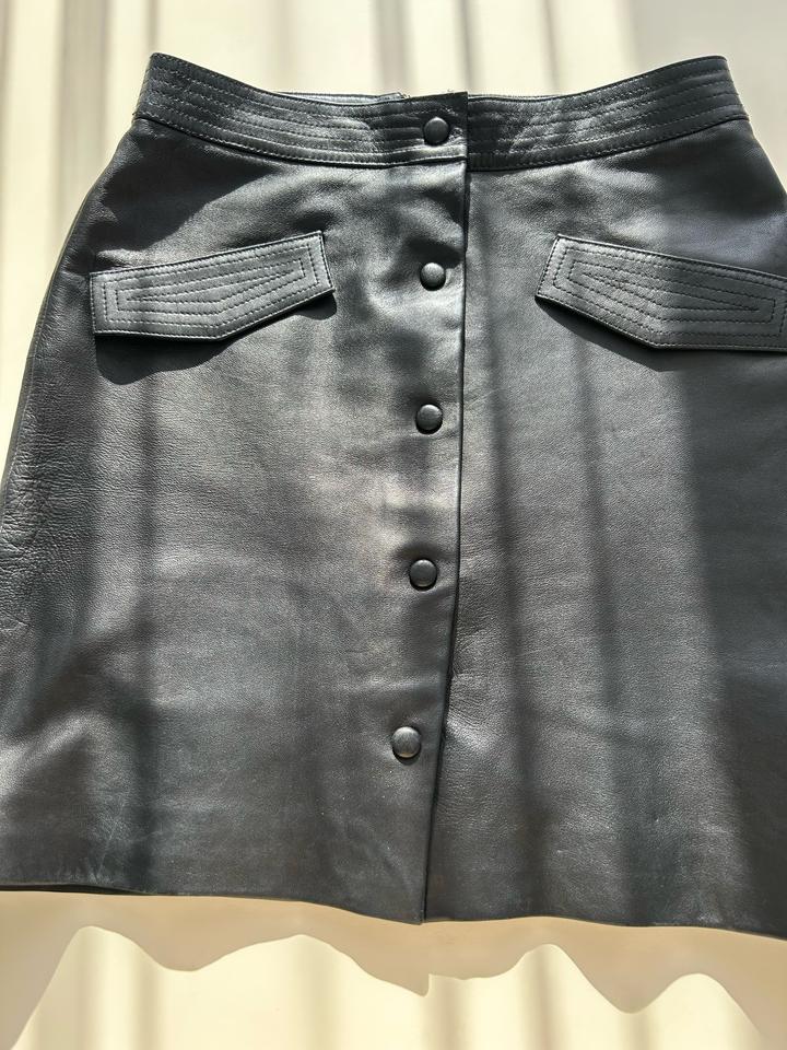Кожаная юбка Uterque 1-линич Massimo Dutti S