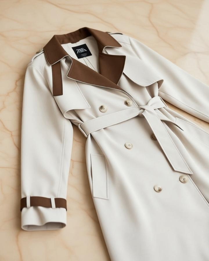 ZARA двубортный тренч