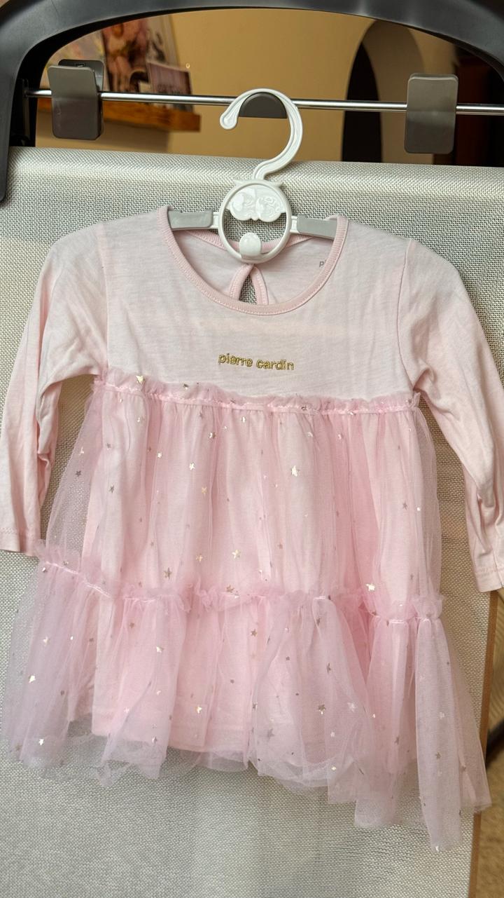 Платье-туника Pierre Cardin (розовое, с фатином) 🌟