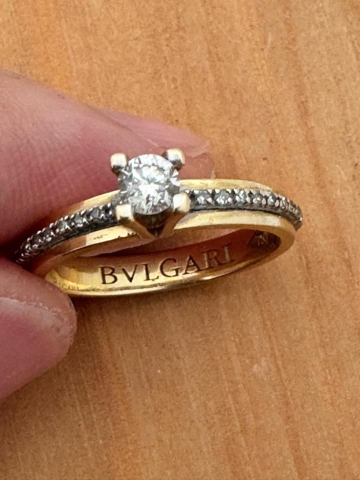 BVLGARI Золотое Кольцо с бриллиантом 750 проба