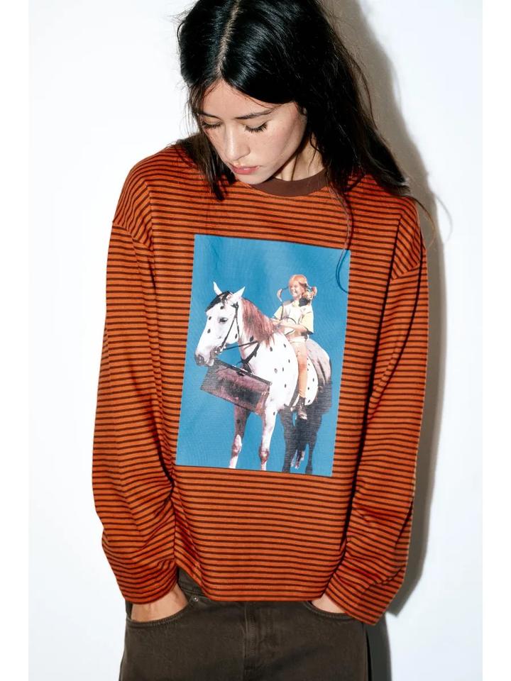 Zara Лонгслив «пеппи длинныйчулок™»
