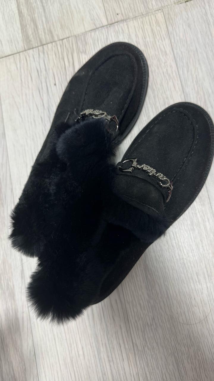 Не помню Женские лоферы с мехом