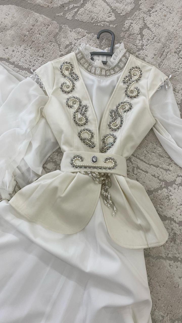 Handmade (ручная работа) Национальное платье с вышивкой и жемчугом