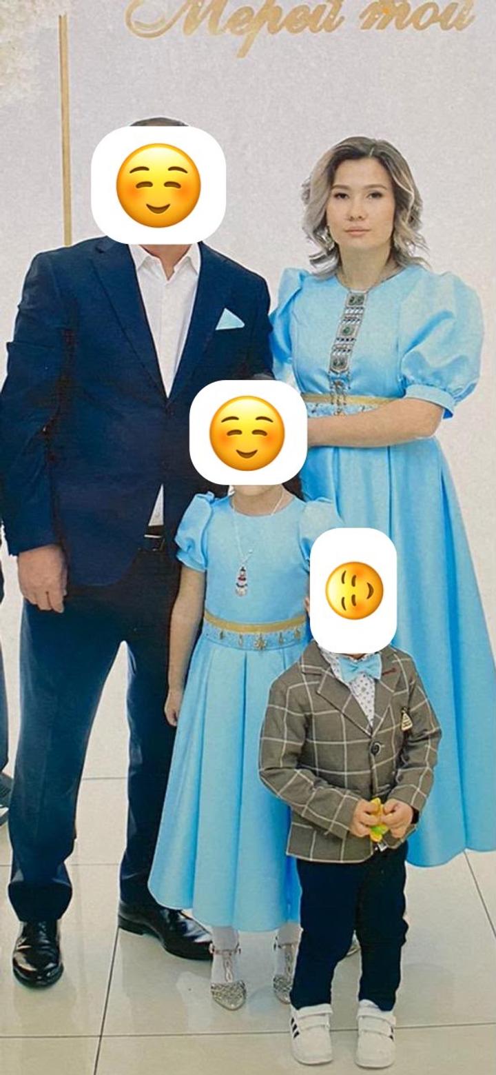 Платье Мама- Дочка, голубое