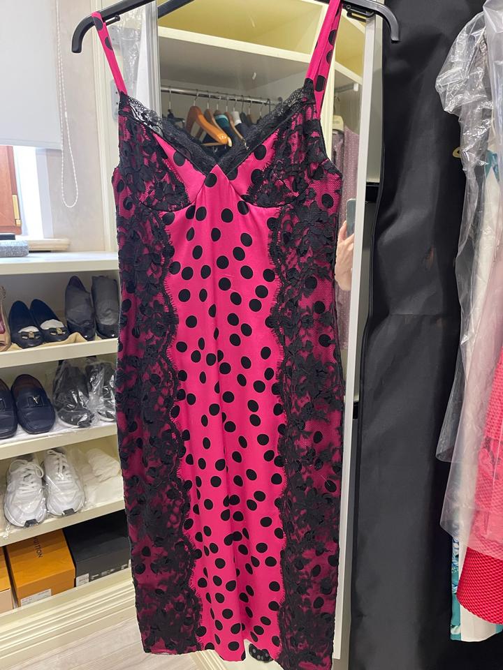 Dolce & Gabbana Платье в горох с кружевом