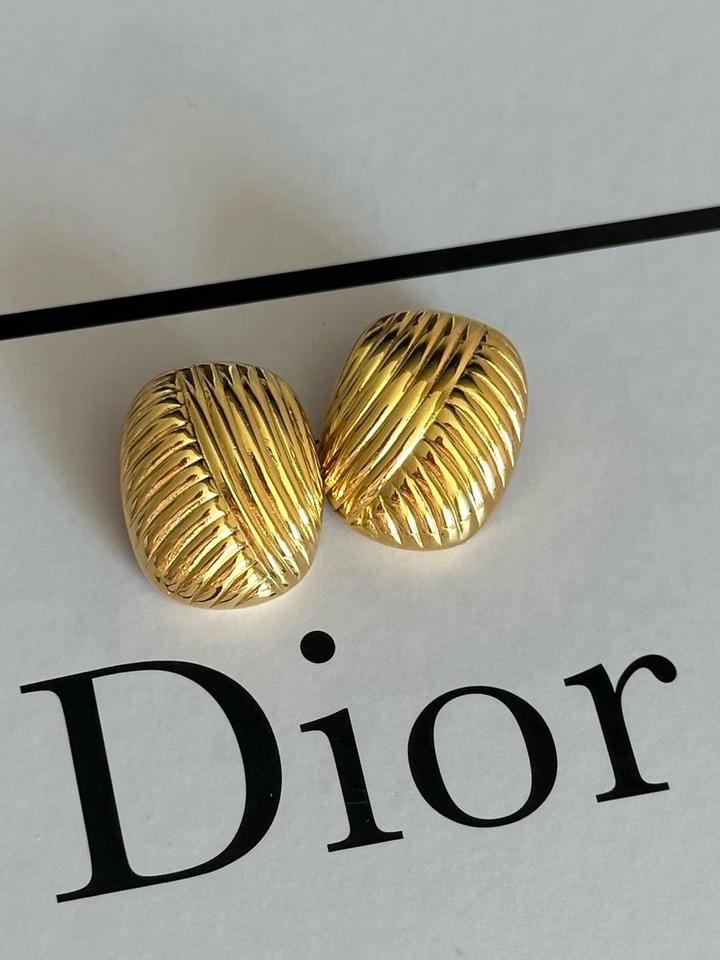 Клипсы Dior винтажные золотистые