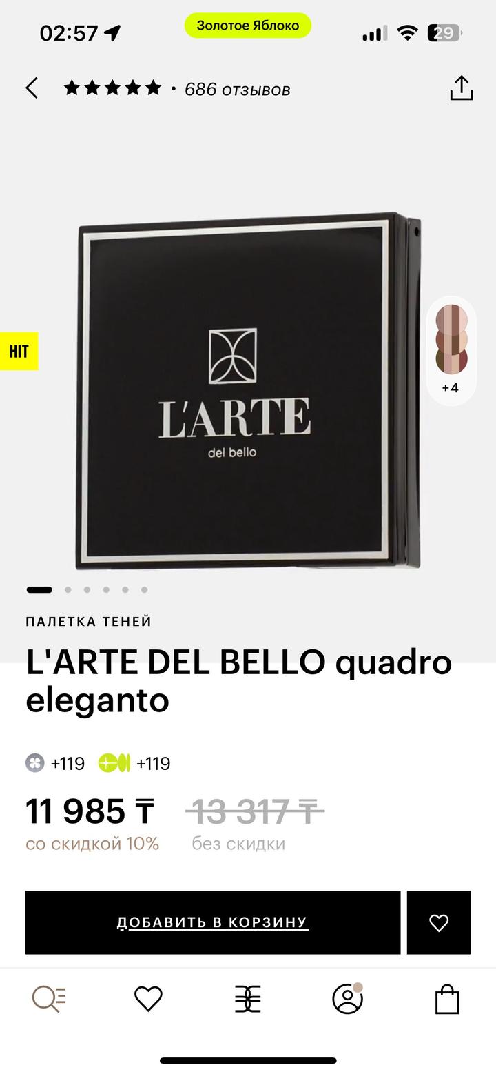 Палетка теней L'ARTE del bello quadro eleganto