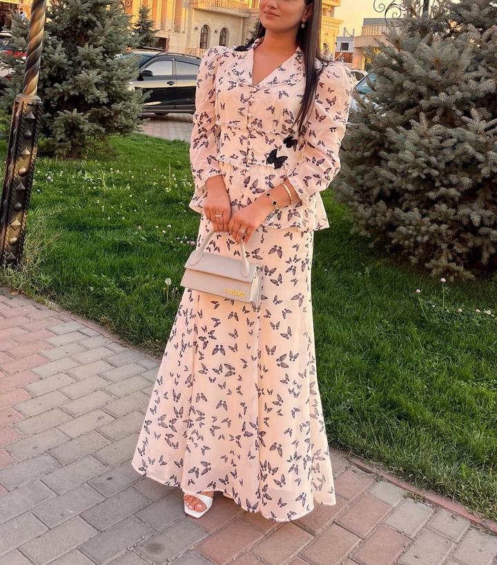 Костюм  с принтом бабочки