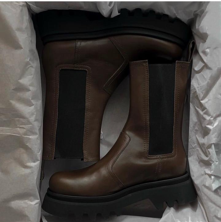 Zara Женские ботинки челси на платформе
