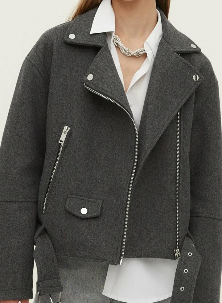 Шерстяная куртка-косуха Stradivarius размер L