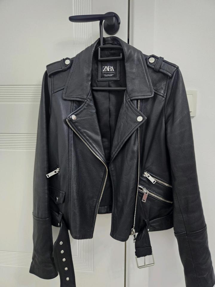 ZARA  куртка кожаная
