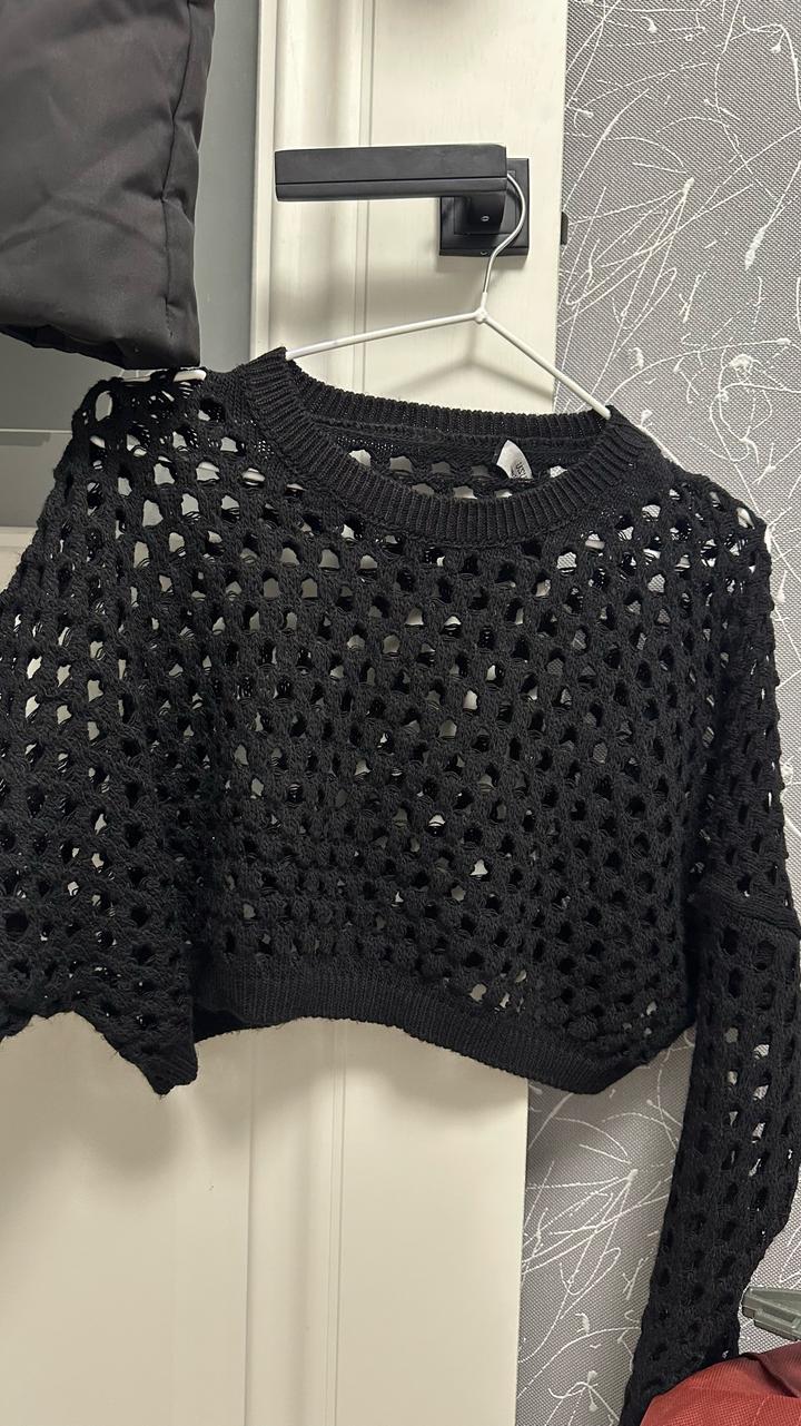Укороченный джемпер в сетку H&M