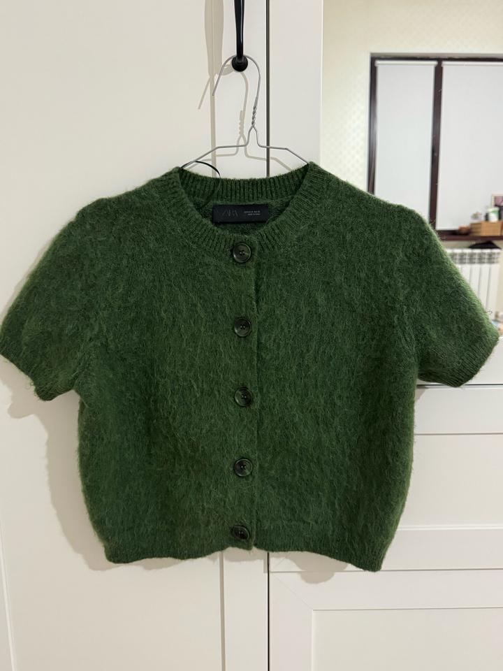 Кардиган Zara с короткими рукавами шерстяной