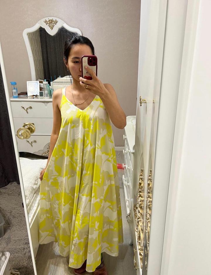 Zara Сарафан миди с принтом