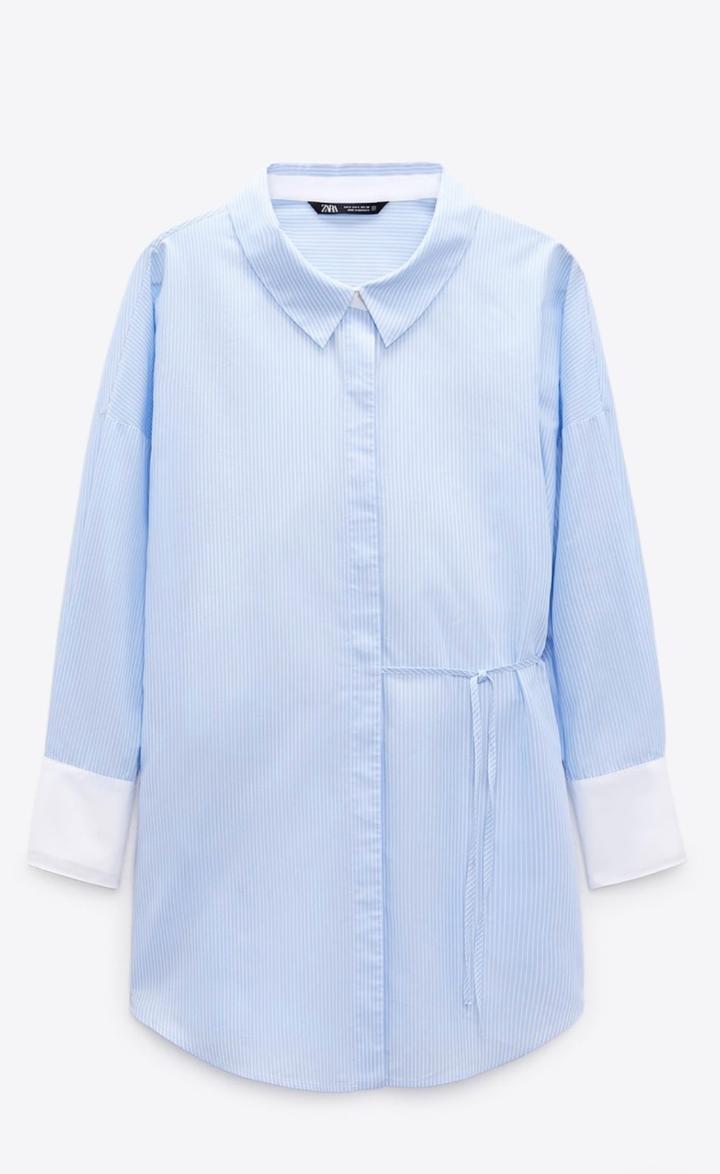 ZARA рубашка удлиненная в полоску