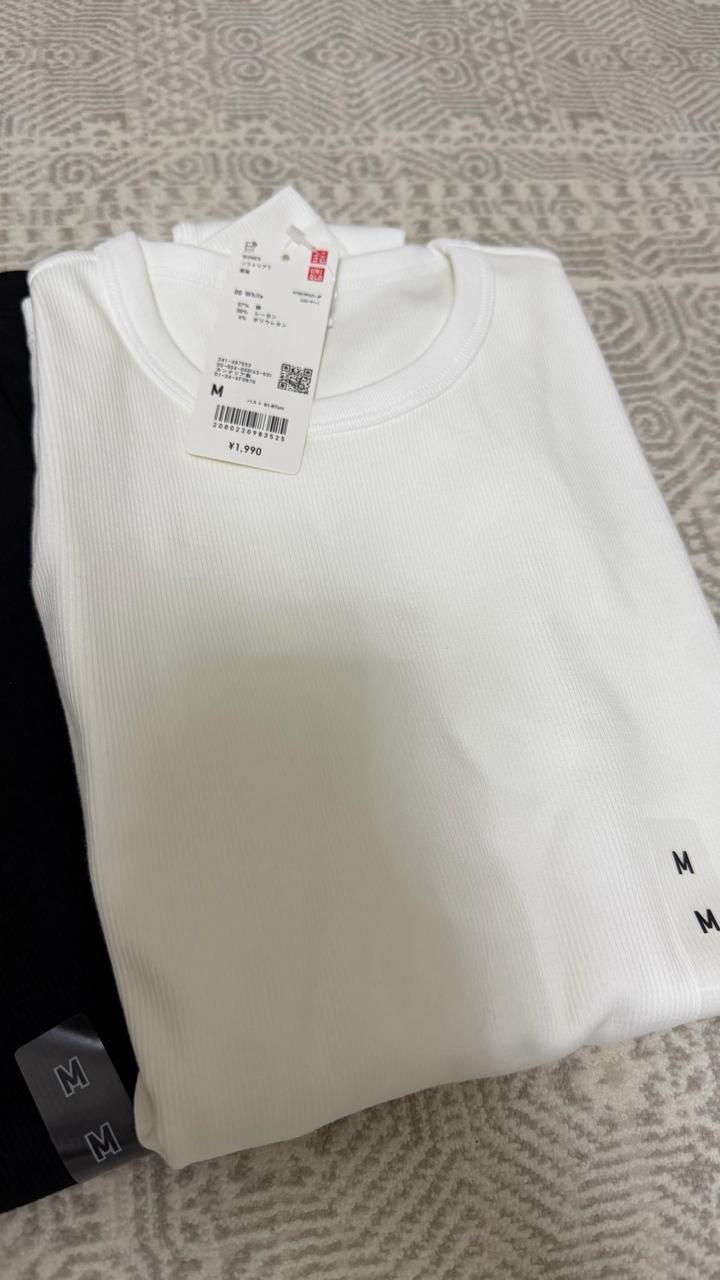 Лонгсливы Uniqlo в рубчик
