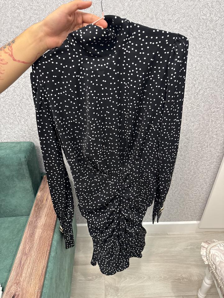 Bonnitto Collection Платье мини с драпировкой в горошек